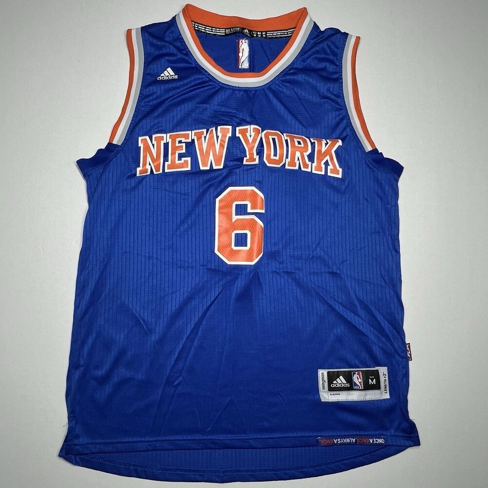Adidas New York Knicks Kristaps Porzingis #6 Jersey NBA Adult Size M/Lengh+2”